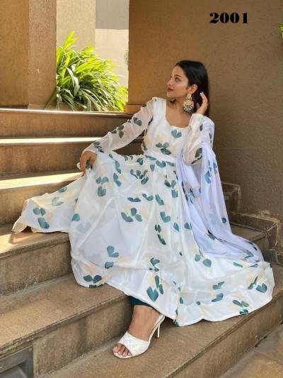 D.NO. 2001 BY SAGAR IMPEX PRINTED GOWNS MANUFACTURER IN INDIA